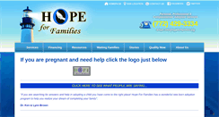 Desktop Screenshot of hopeforfamilies.org